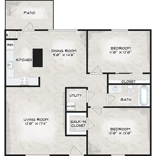 Floor plan Two Bedroom
