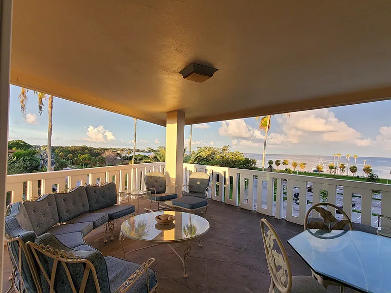 Large balcony with incredible Tampa Bay views