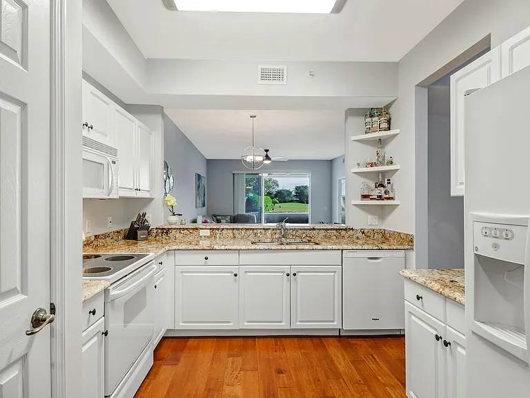 Kitchen with a view of golf-course!