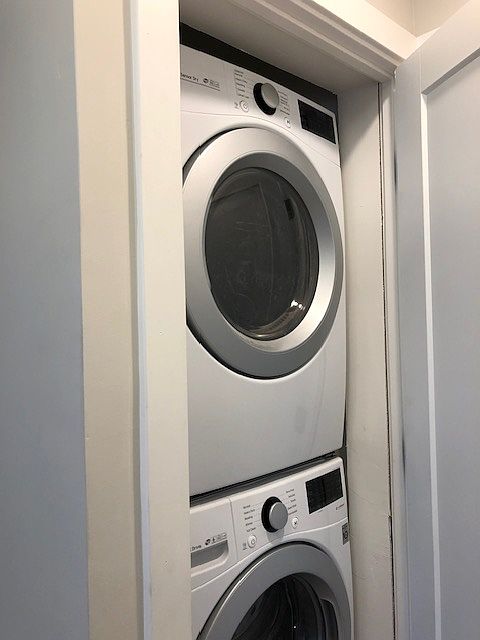 Full size washer and dryer in the unit