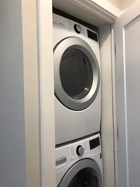 Full size washer and dryer in the unit