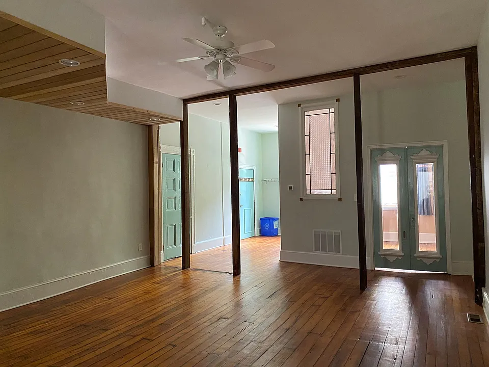 Front door, living room, door to walk in closet and bedroom 1.