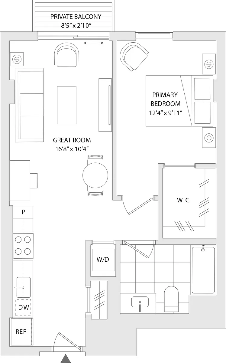 Floor plan 1 BR G