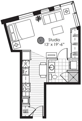 Floor plan Studio E