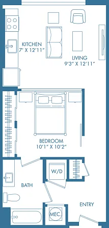A1U | studio | 599 Sq Ft A1U | studio | 599 Sq Ft