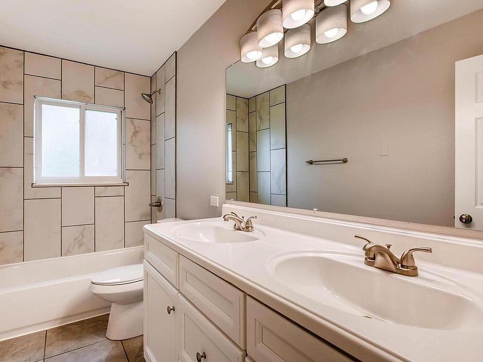 Upstairs bathroom with double vanity
