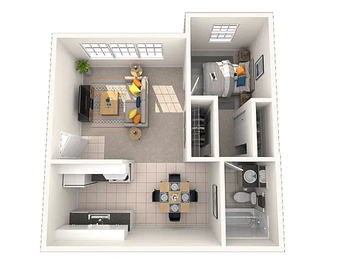 Floor plan Jr. 1 Bedroom 1 Bath