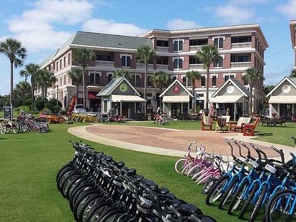 Bike rentals outfront of the village