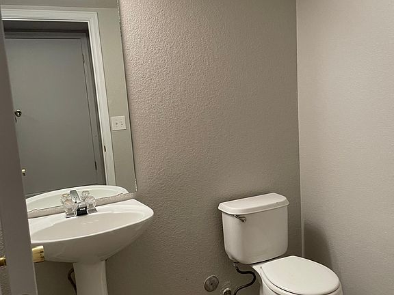 Powder room on half bath