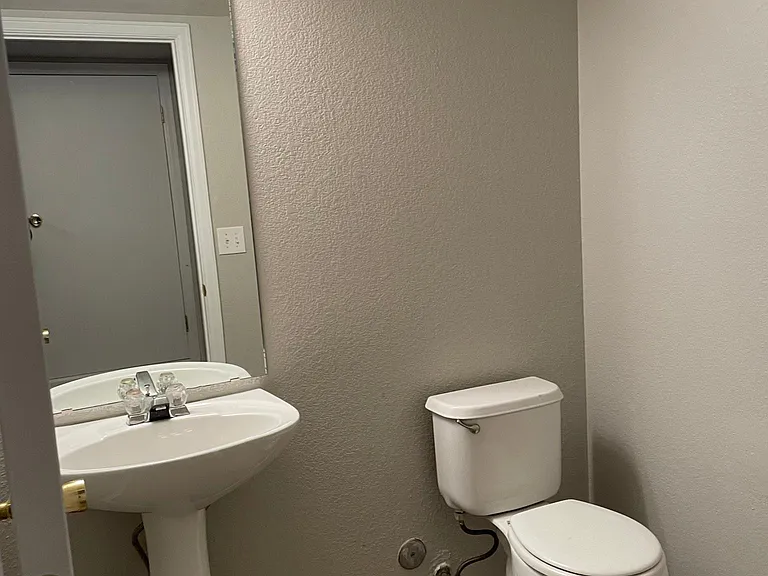 Powder room on half bath