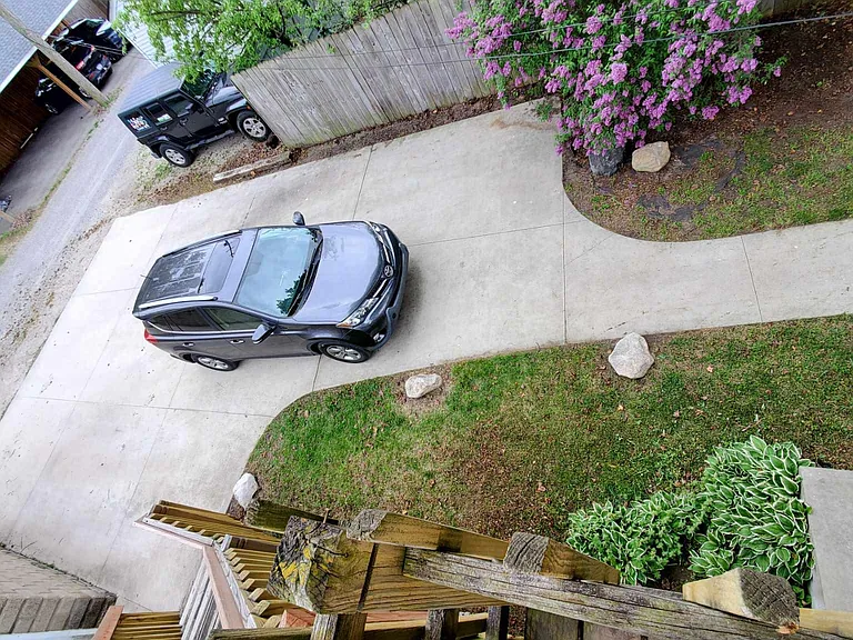 Private parking for Apartment #2 in the middle lane.