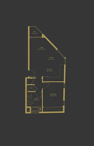 Floor plan One Bedroom Apartment