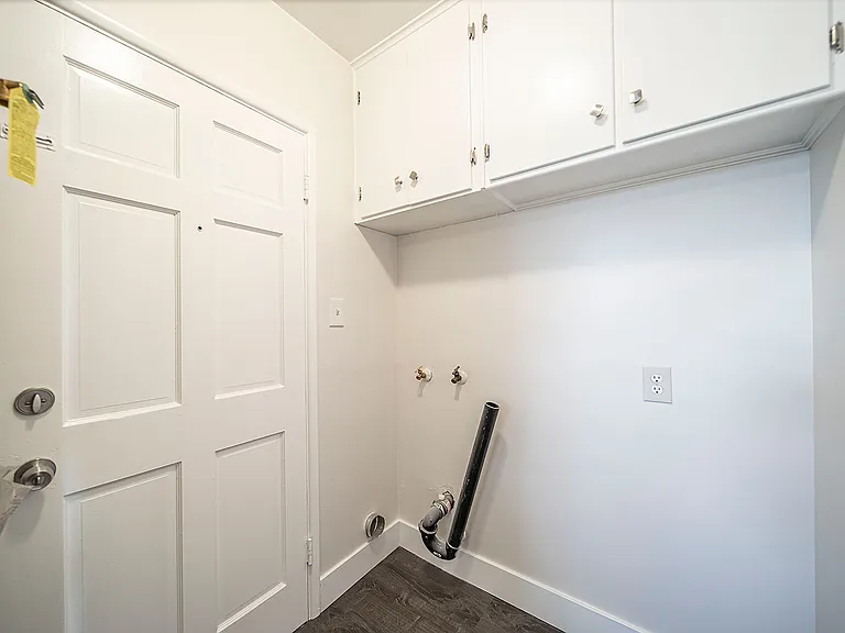 Laundry hook ups and back door
