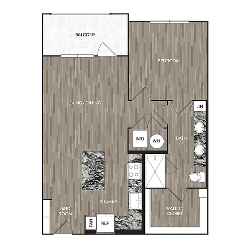 Floor plan 1 Bed/1 Bath