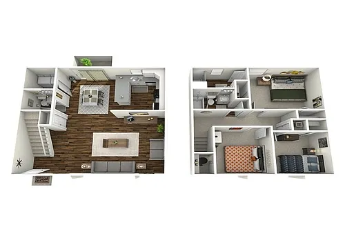 Floor plan 3 Bedroom 2.5 Bathroom Townhome