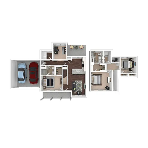 Floor plan 3 Bed/3 Bath Townhome with Flex Room