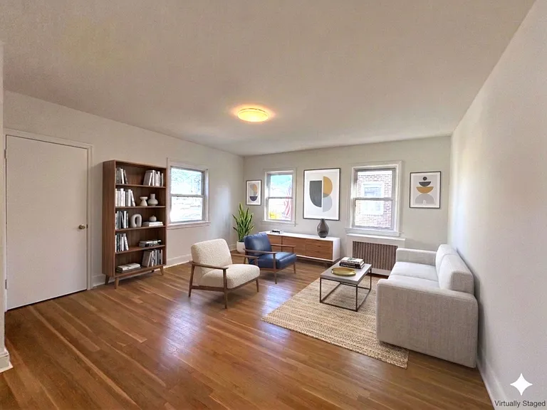 Living room virtually staged.