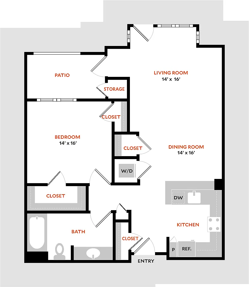 Floor plan Plan 1K