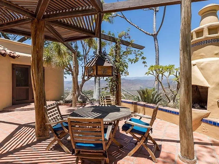 Main patio has expansive views of San Pasqual Valley and the Wild Animal (Safari) Park