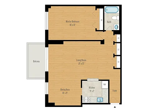 Floor plan 1 Bedroom