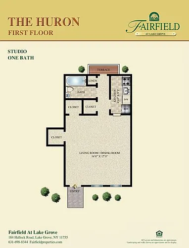 Floor plan The Huron Studio Lower