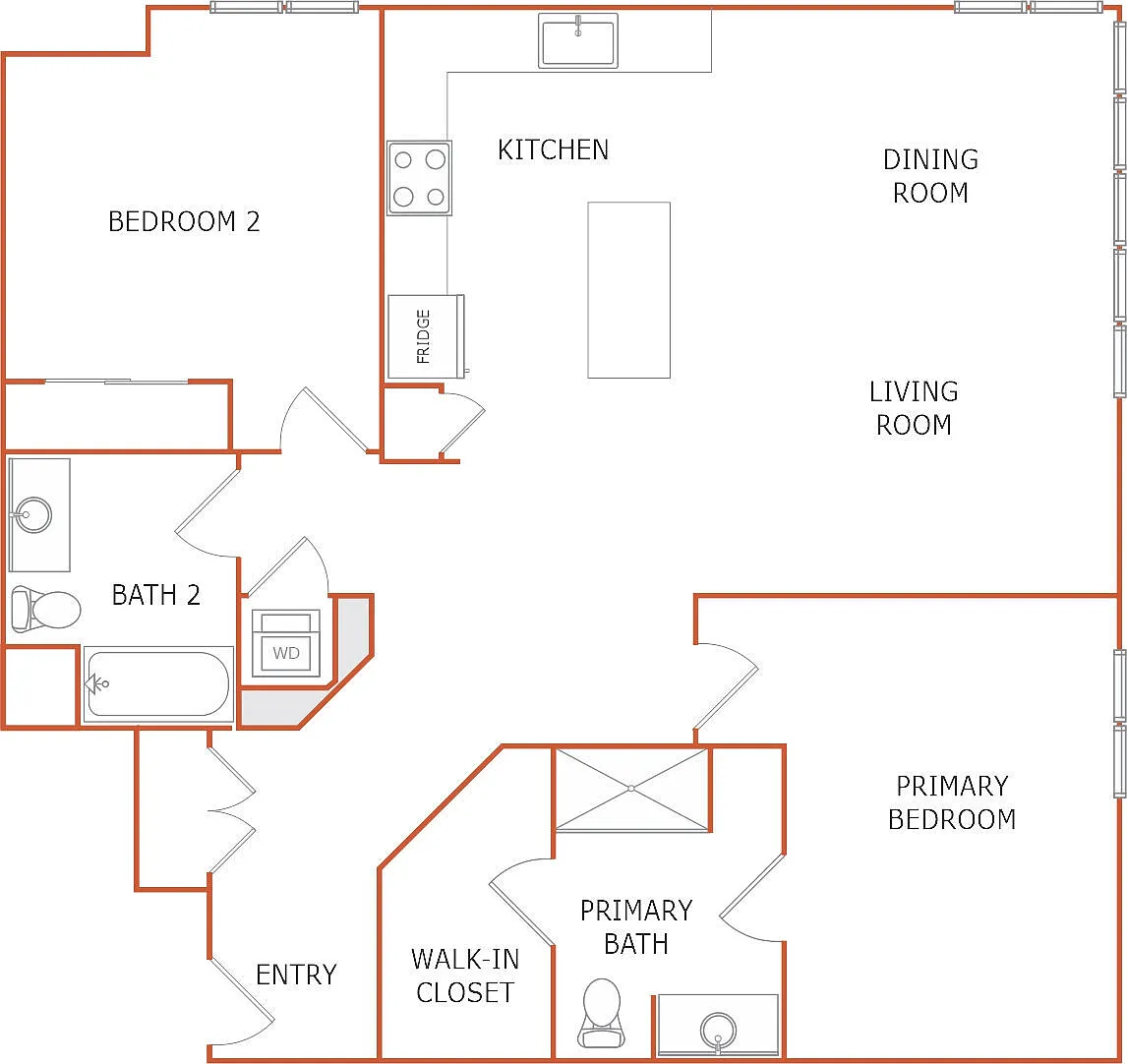Floor plan 2A 1308