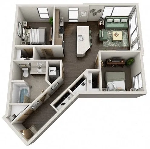 Floor plan 2X1 A