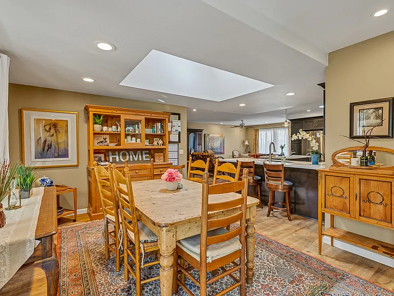 Dining room: Old photo with furniture.