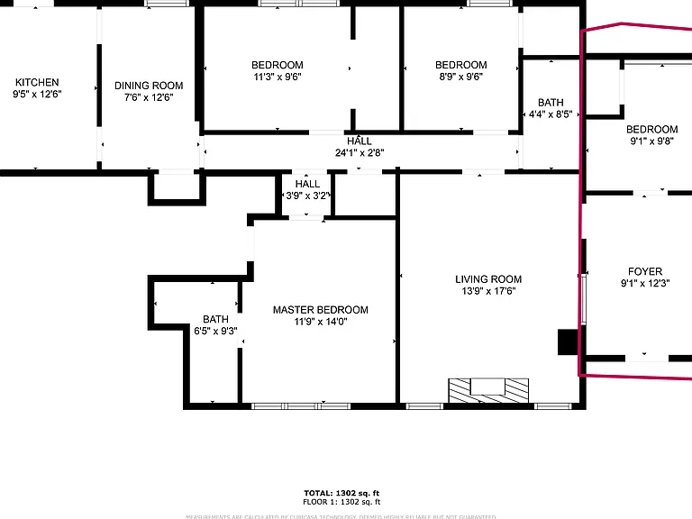 Floor plan with available Bedroom (two-room suite) circled