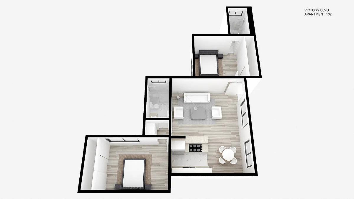 Floor plan Two Bed ~ Two Bath