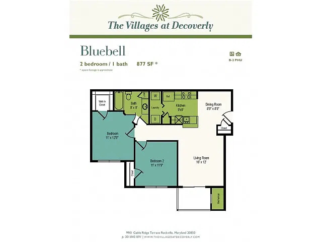 Floor plan Blue Bell-PHU-Income Based Apt.