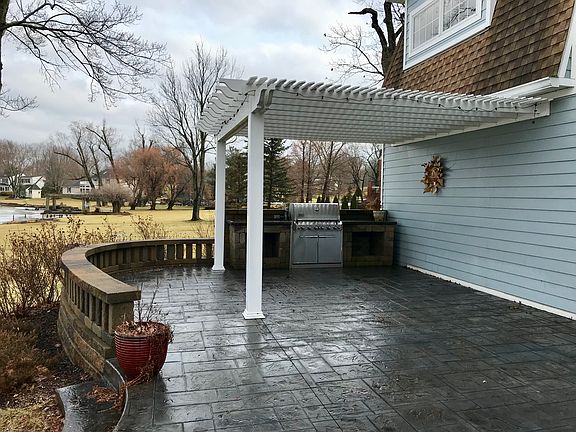 large stamped concrete patio