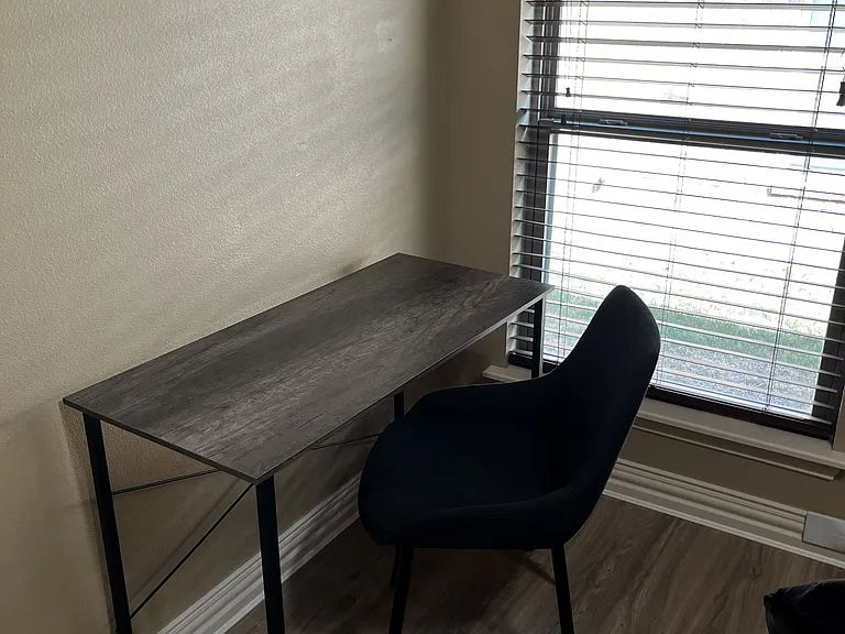 2nd bedroom with designated work space, walk in closet adjacent to desk