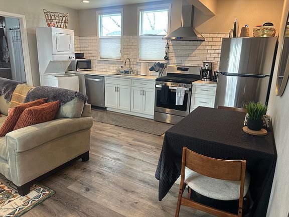 Modern Kitchen with gas stove.