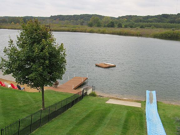 Boat launch and waterslide.