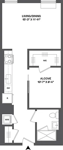 Floor plan Studio Alcove-SBLW-2
