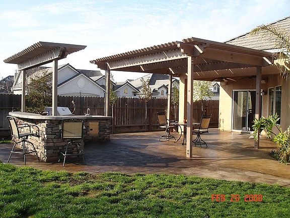 Backyard Bar-B-Que Island and Patio Arbor