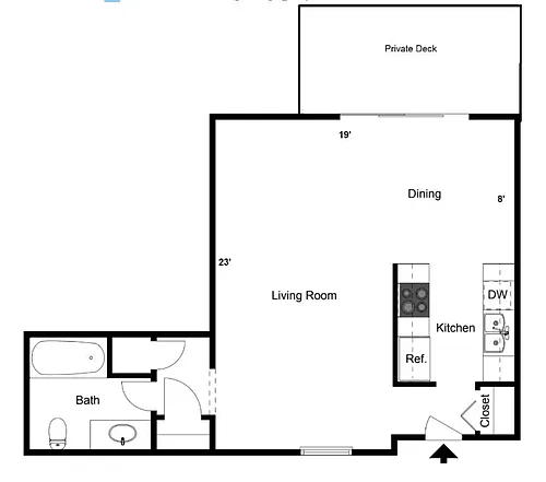Floor plan Standard Studio October 1st