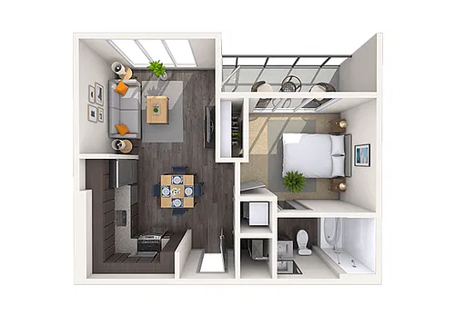 Floor plan Studio 0x1 543 SF