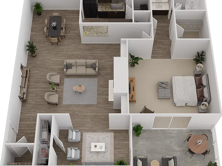 1B 3D Floor Plan 1B 3D Floor Plan