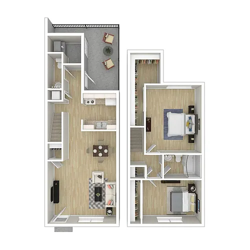 Floor plan 2 BR - Espresso Finish