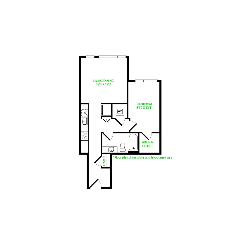 Floor plan 1X1 16E