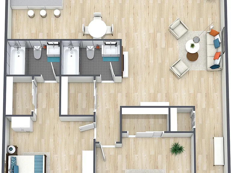 WWC Floor Plans - 3D - B2 - Image WWC Floor Plans - 3D - B2 - Image