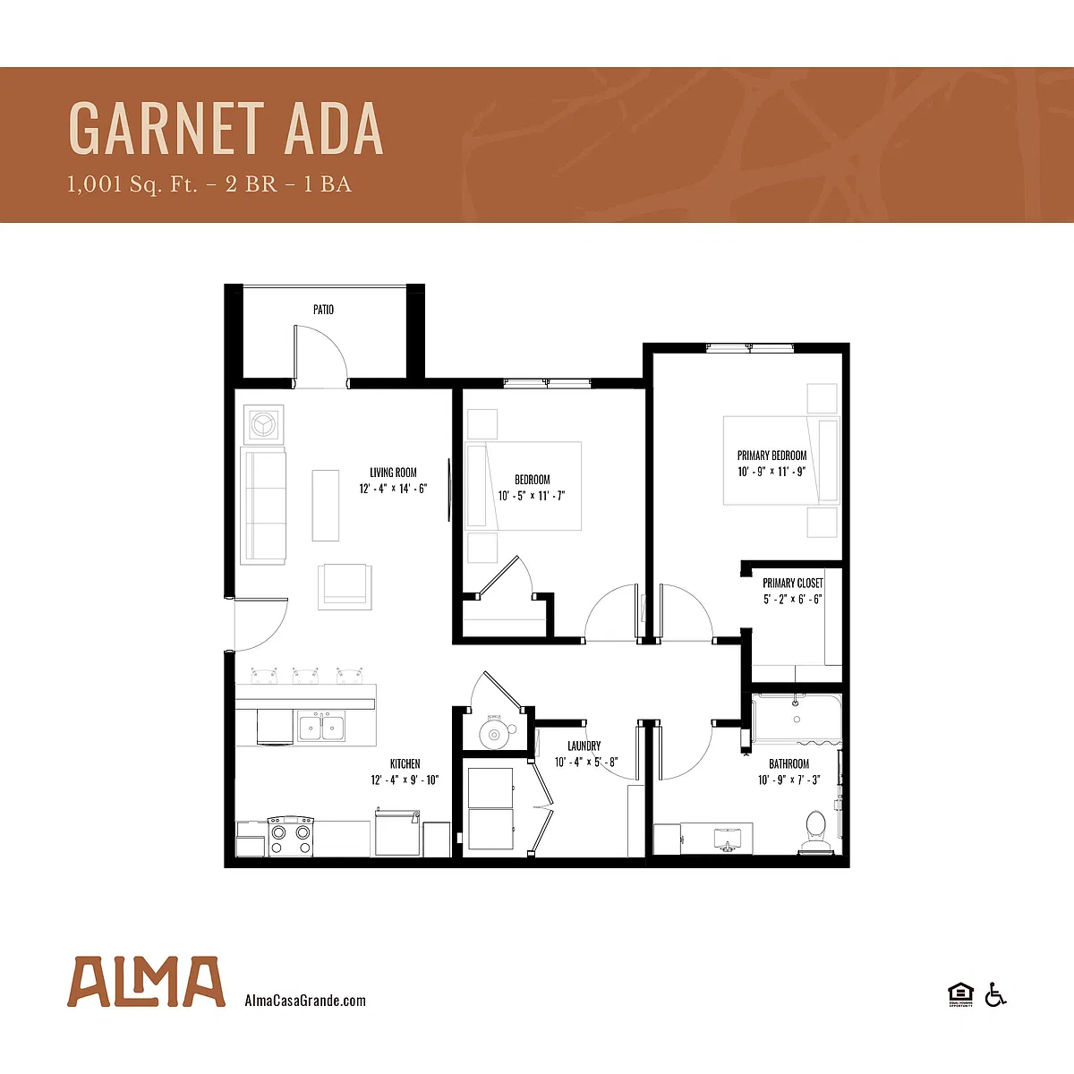 Floor plan Garnet ADA