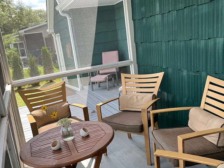 Inside screen porch