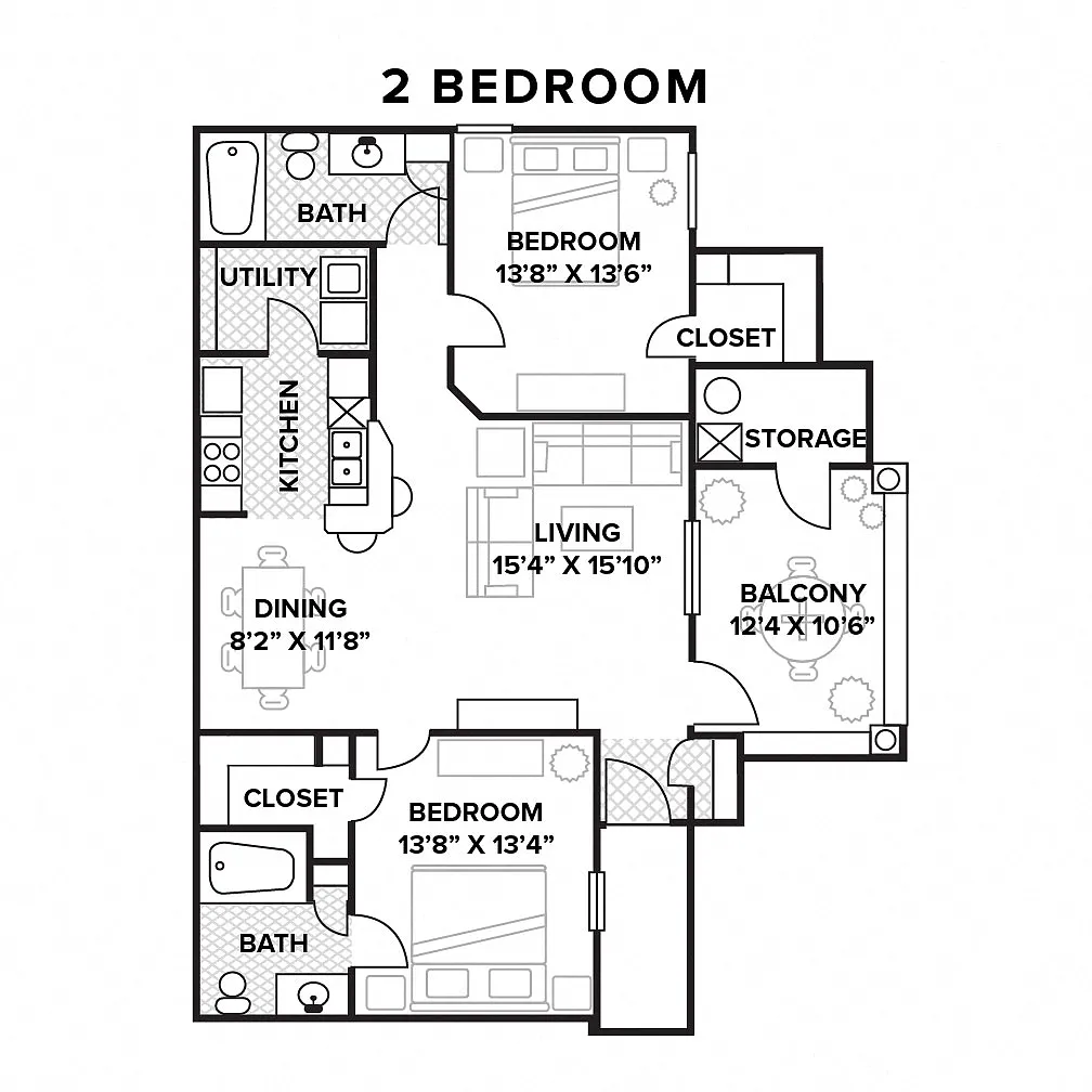 Floor plan 2 Bedroom Regular