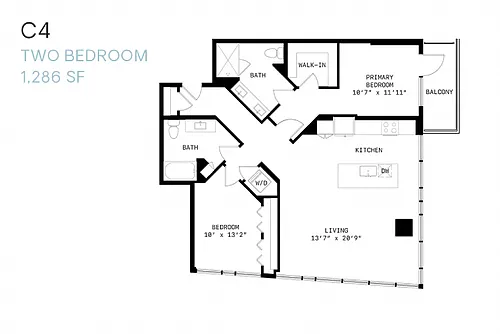 Floor plan Two Bedroom C4