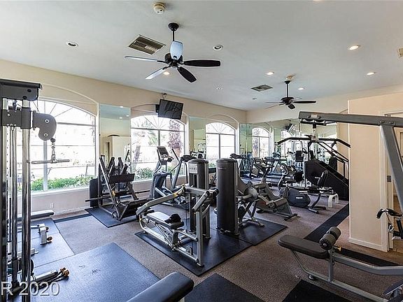 Walk down stairs to the gym