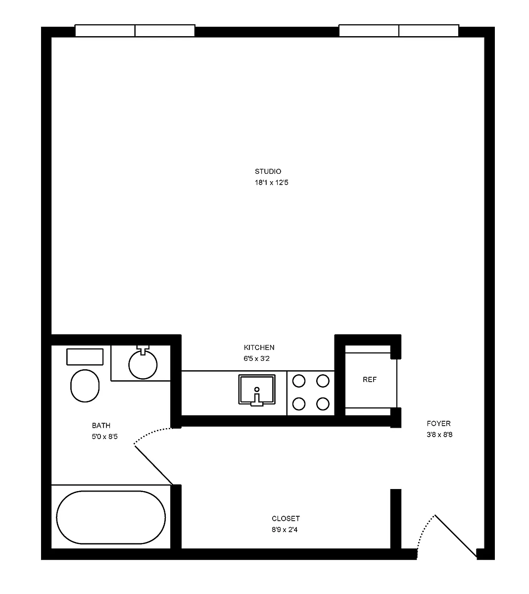 Floor plan Studio
