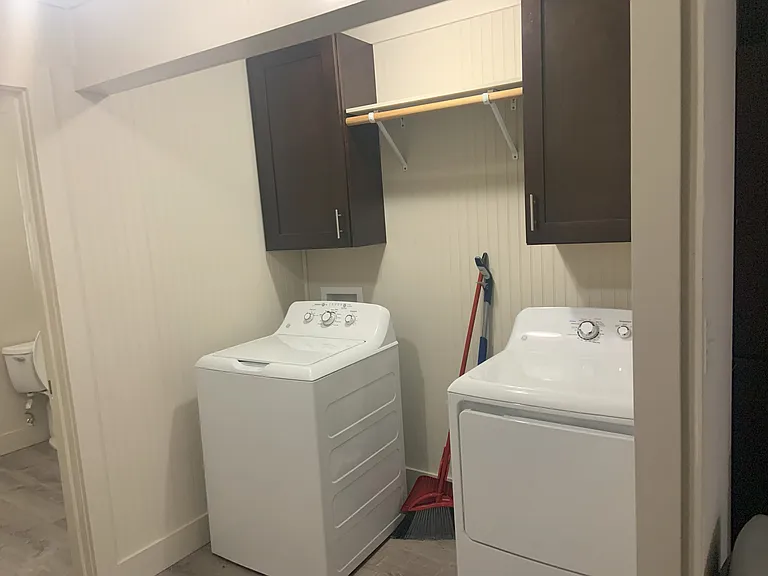 Full size washer and dryer.